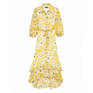 Banana Republic Floral Tiered Maxi Shirt Dress